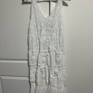 Zara White Lace Midi Dress